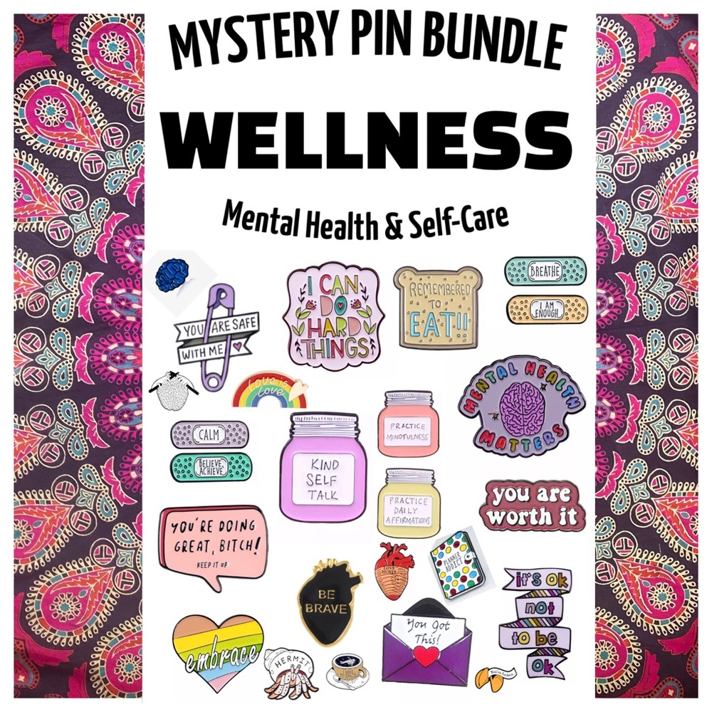 It’s OK to not be OK Enamel Pin Mental Health Self-Care Anxiety Depression Gift - Picture 9 of 9